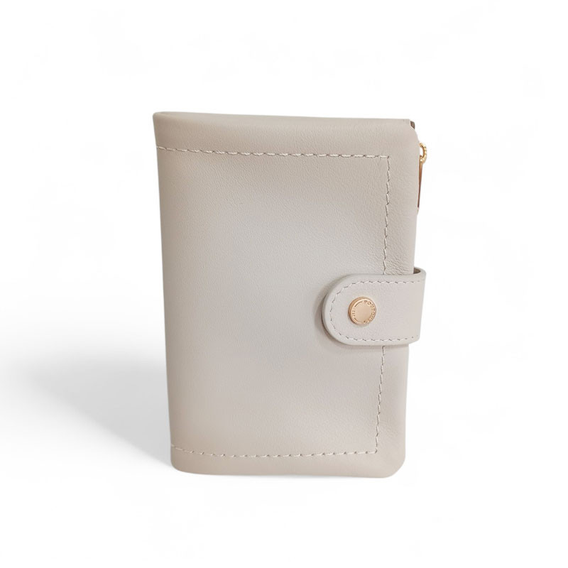 PH26005 Pourchet portefeuille dame en cuir beige photo de face