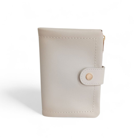 PH26005 Pourchet portefeuille dame en cuir beige photo de face