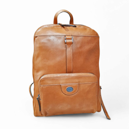 Sac a dos cuir The Bridge 063105 naturel face2