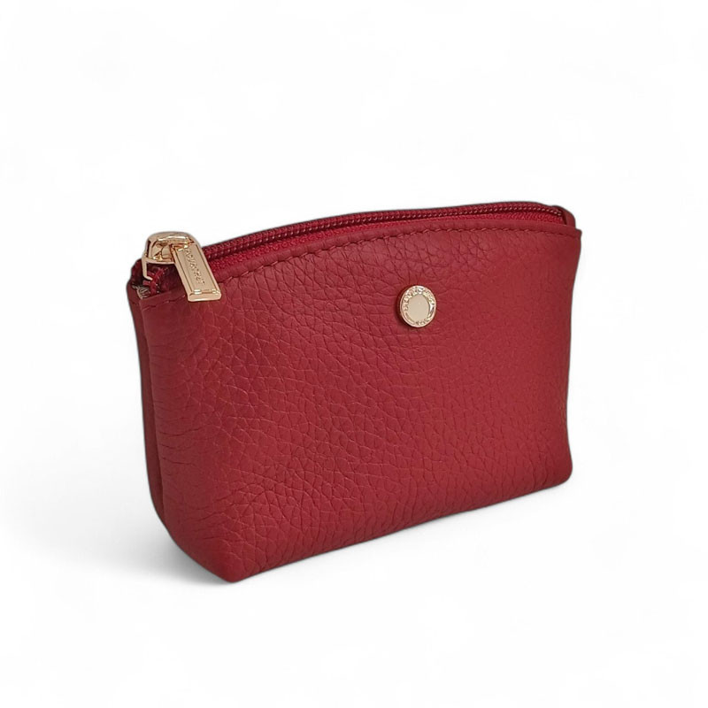 Pourchet Porte monnaie zippé rouge face