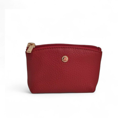 Pourchet Porte monnaie zippé rouge face2