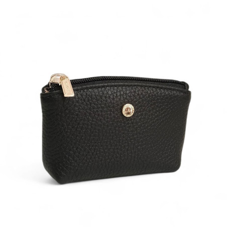 Pourchet Porte monnaie zippé noir face