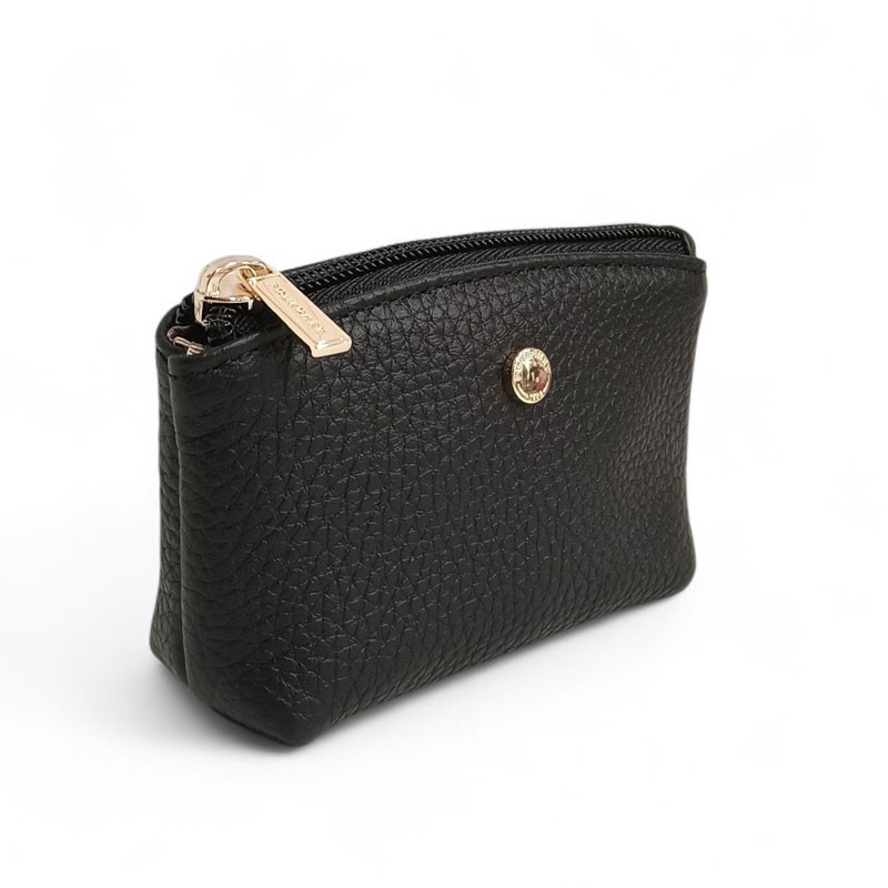 Pourchet Porte monnaie zippé noir coté