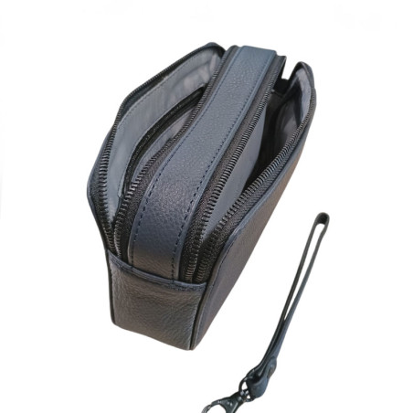 Sacoche main homme CONTI 1812218 bleu marine ouvert