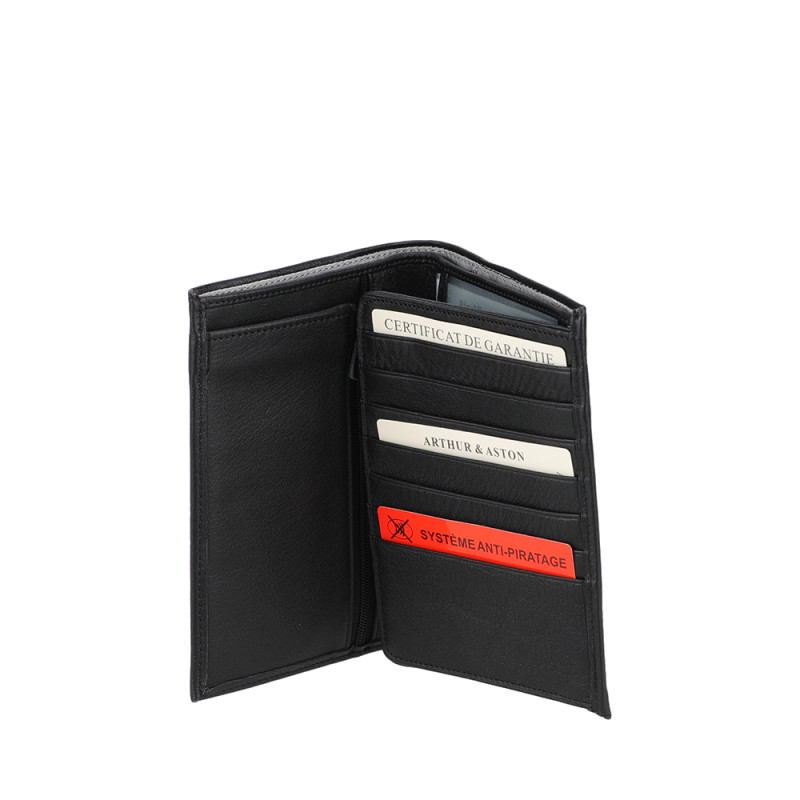 Arthur aston portefeuille ANGE 805 noir  ouvert