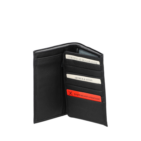 Arthur aston portefeuille ANGE 805 noir  ouvert