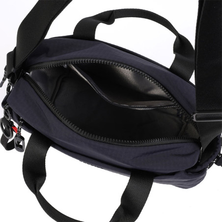 Sac dame Hedgren porté main String02 marine ouvert