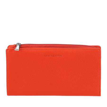 PORTEFEUILLE tout en un Arthur aston cuir orange face