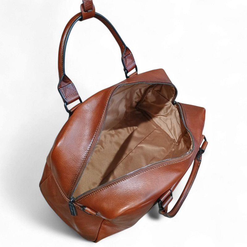 Gérard Henon Sac de voyage cabine marron ouvert