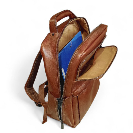 HENON sac a dos 5366 cognac avec documents