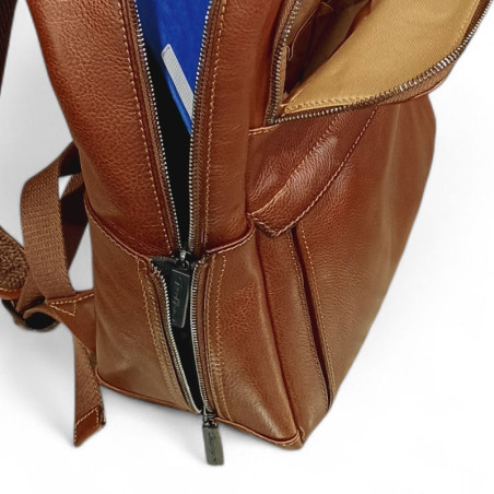 HENON sac a dos 5366 cognac détail coté