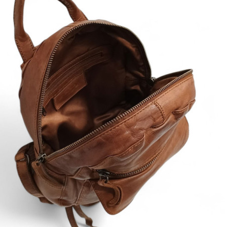 Petit sac a dos CON4203689 cognac ouvert