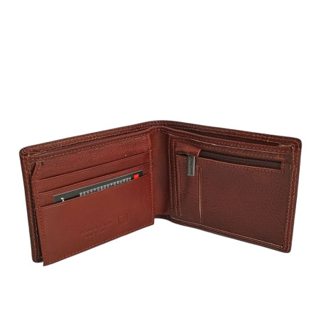 Portefeuille cartes HENON cuir 3141 marron ouvert