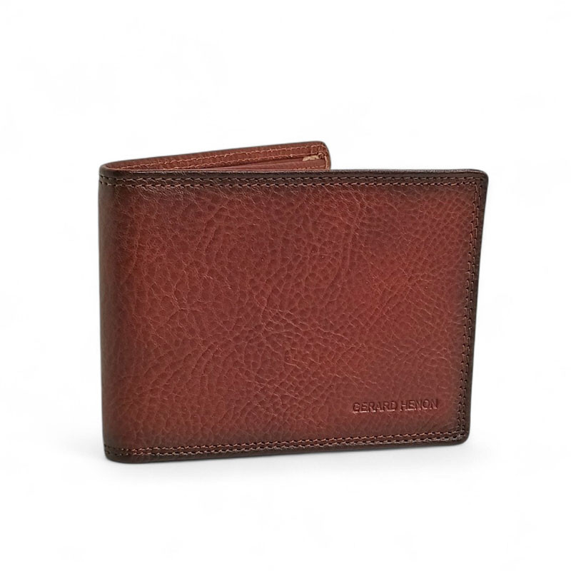Portefeuille cartes HENON cuir 3141 marron face duo
