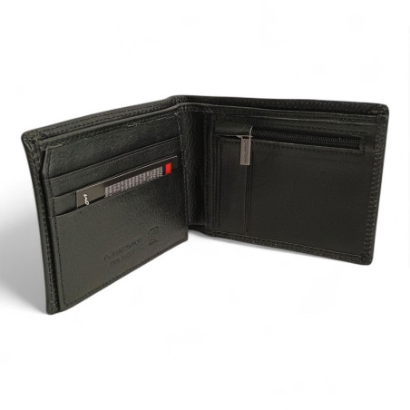 Portefeuille cartes HENON cuir 3141 noir ouvert