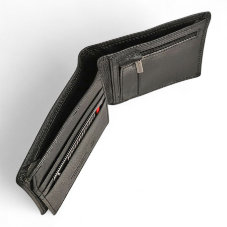 Portefeuille cartes HENON cuir 3141 noir  poche billets