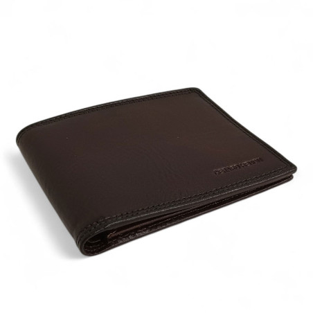 Portefeuille cartes HENON cuir 3141 noir plat