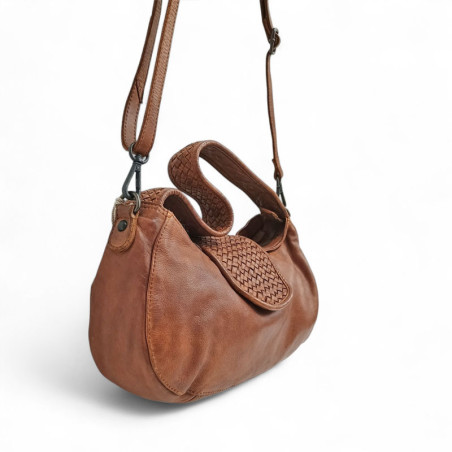 Sac besace baguette épaule CONTI 4203791 cognac coté