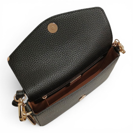 Pourchet pochette aménagée cuir grainé 78130 noir ouverte