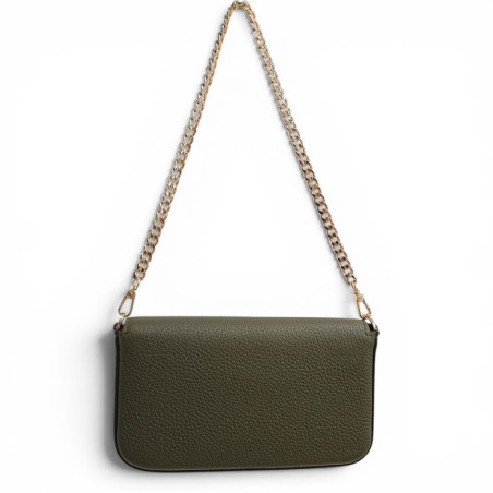 Pourchet pochette aménagée cuir grainé 78130 kaki dos