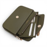 Pourchet pochette aménagée cuir grainé 78130 kaki avec pochettes