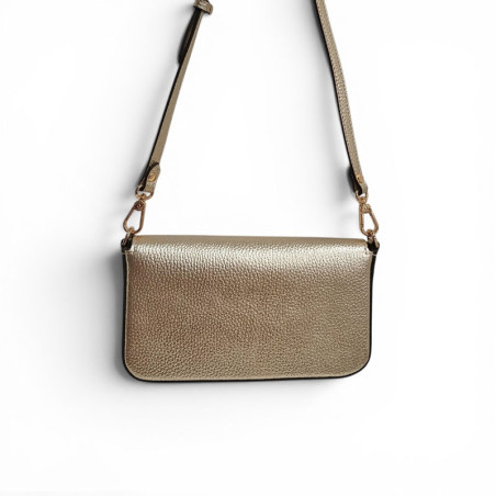 Pourchet pochette aménagée cuir grainé 78130 doré dos