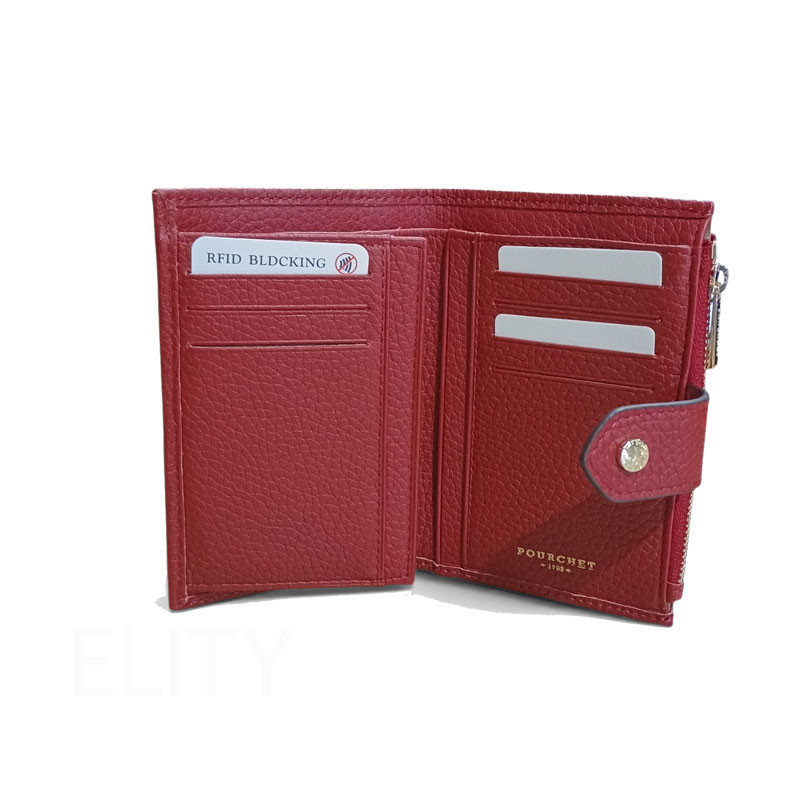 Portefeuille dame Pourchet ligne CLUB 78111 ROUGE ouvert2