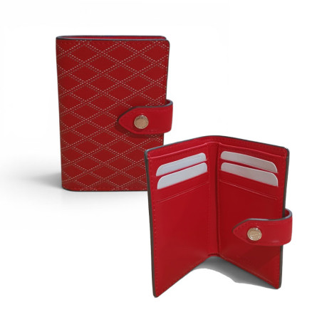 Pourchet etui cartes rouge face