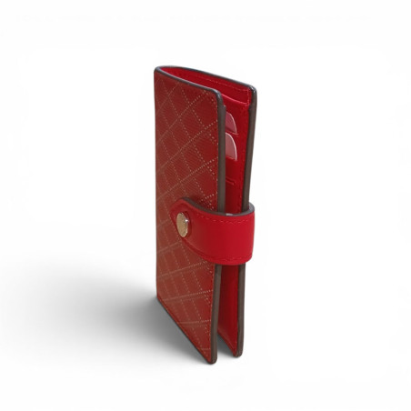 Pourchet etui cartes Waves plat rouge