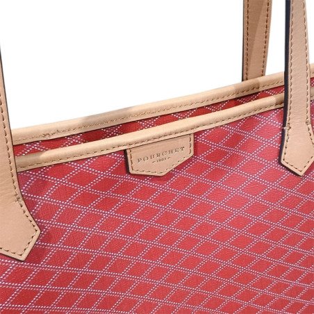 POURCHET Grand Sac épaule WAVES rouge detail