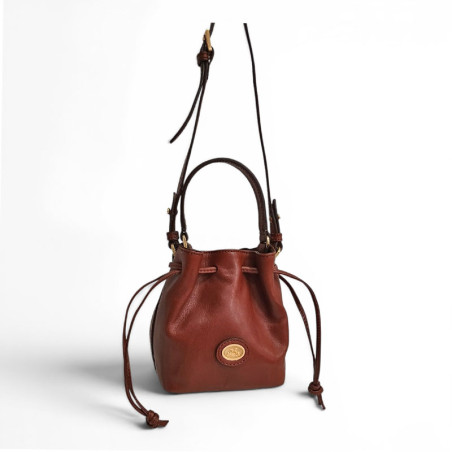 Sac seau cuir THE BRIDGE 043206 marron face