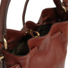 Sac seau cuir THE BRIDGE 043206 marron détail