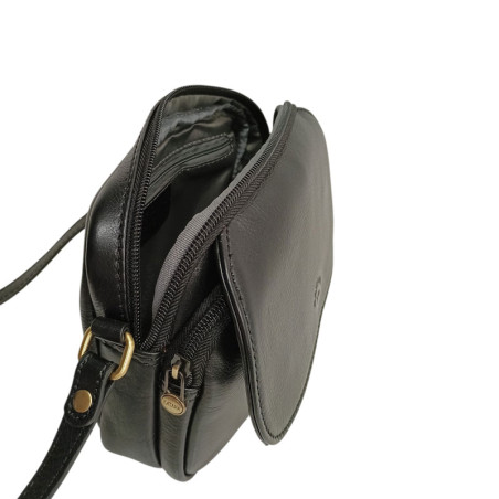 Sac dame KATANA cuir trotteur éclair 32561 noir ouvert