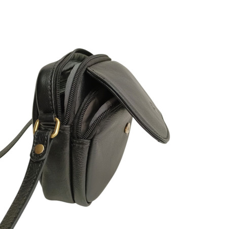 Sac dame KATANA cuir trotteur éclair 32561 noir coté2