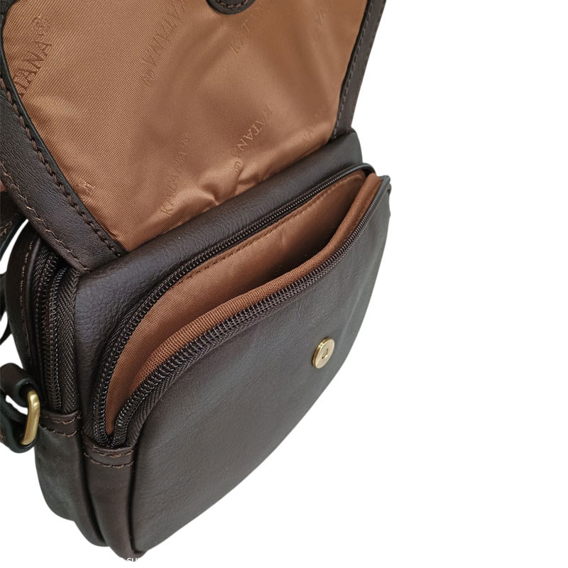 Sac dame KATANA cuir trotteur éclair 32561 choco poche avant