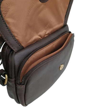 Sac dame KATANA cuir trotteur éclair 32561 choco poche avant