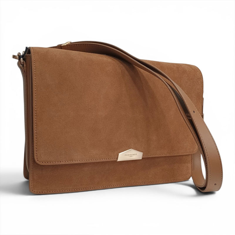 Sac pourchet format  A4 25147 gold bandouliere