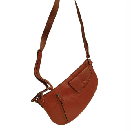 KAT52321 Sac porté en bandoulière cognac face 2
