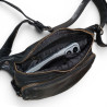 Sac banane cuir CONTI 4205159 noir ouvert