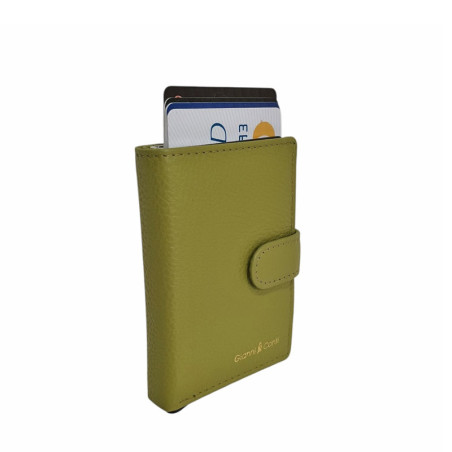 CON4317108 Etui cartes G.CONTI automatique vert herbe cartes extérieures