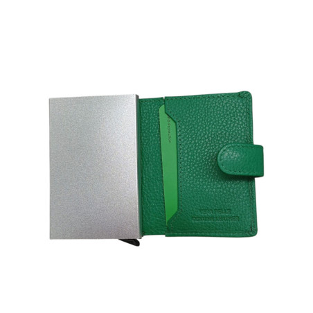 CON4317108 Etui cartes G.CONTI automatique vert ouvert