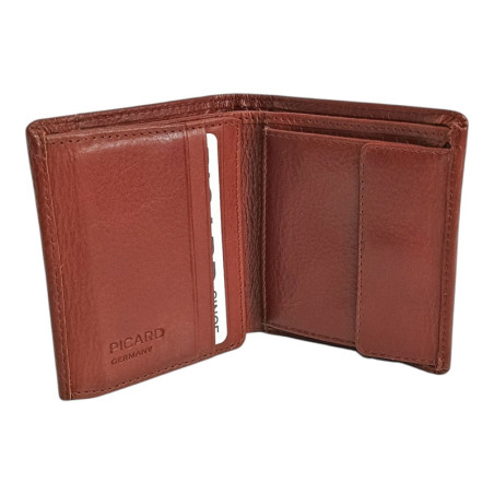Portefeuille compact 5942 Picard Buddy cognac ouvert