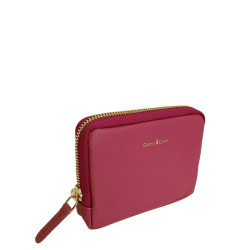 Porte monnaie cuir emplacement 2 cartes conti 4318191 fushia face
