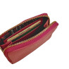 Porte monnaie cuir emplacement 2 cartes conti 4318191 fushia ouvert