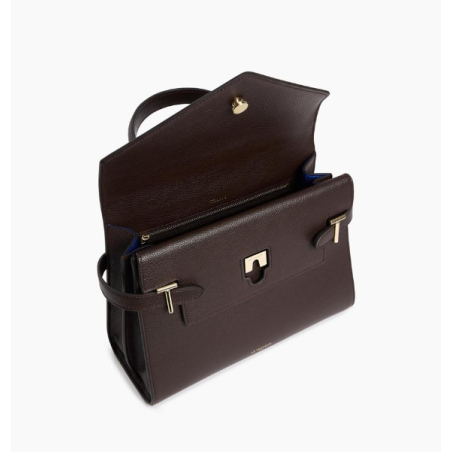LE TANNEUR Sac EMILIE double rabat 1014 ARABICA ouvert