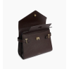 LE TANNEUR Sac EMILIE double rabat 1014 ARABICA rabat ouvert