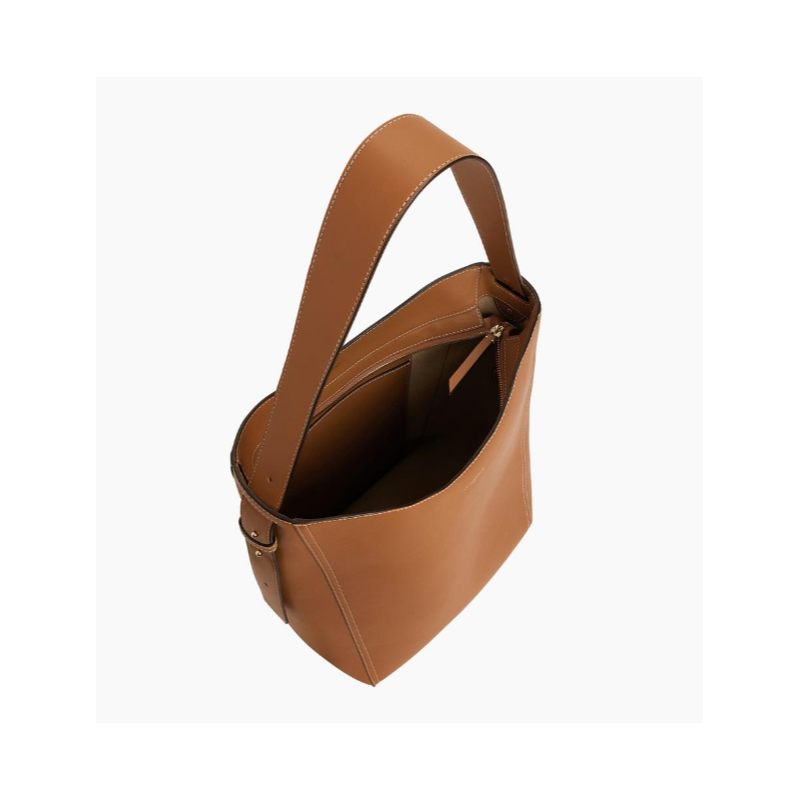 LE TANNEUR Grande besace HOBO TANTLES1410 tan ouvert