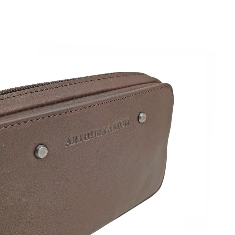 Grande poche ceinture cuir DANNY chataigne 2602-10 détail