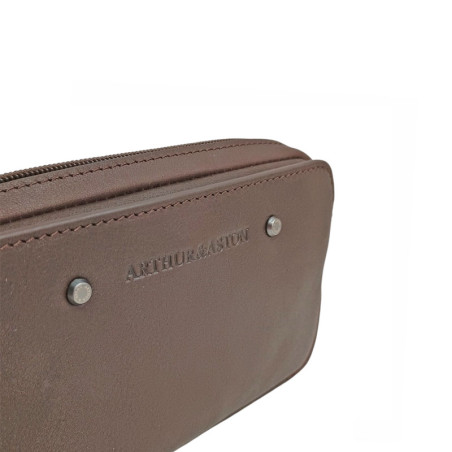 Grande poche ceinture cuir DANNY chataigne 2602-10 détail