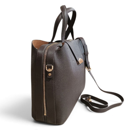 Sac porte document Pourchet Cavalcade 20015 marron chocolat coté